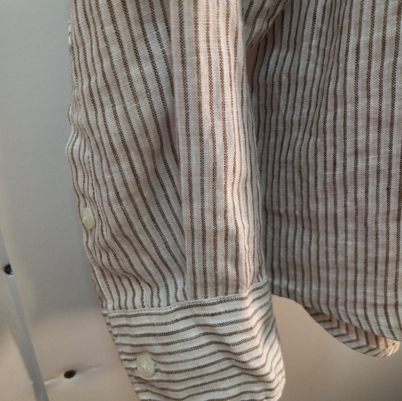 Perry Ellis Untucked 100% Linen 2XLT White Button-Down Shirt Business Casual New - Picture 15 of 16